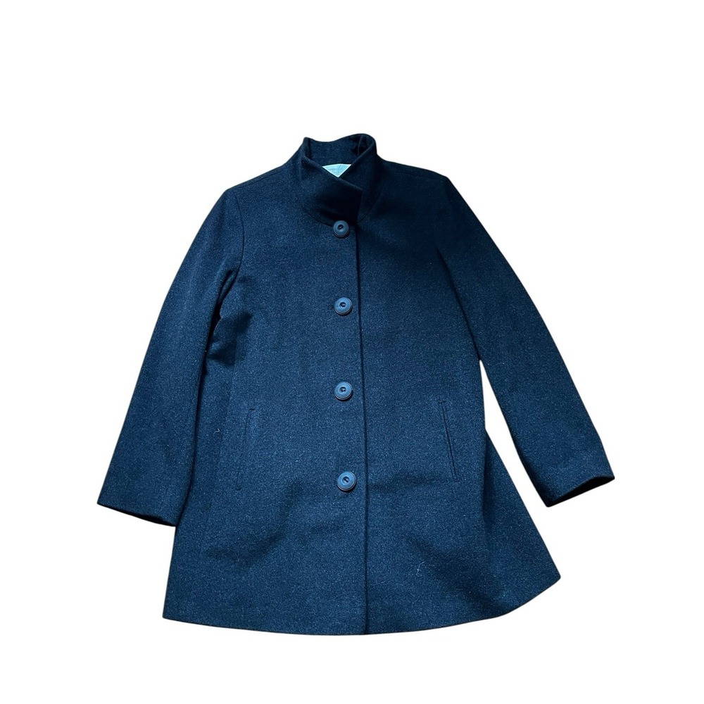 Fleurette Cashmere Wool Grace Stand Collar Coat Gray, Size 14